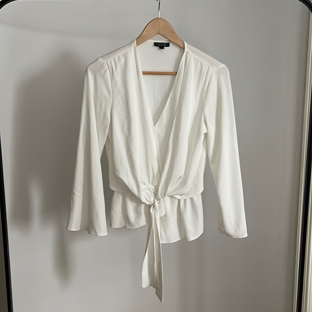 Topshop Double Wrap/Tie Front Top